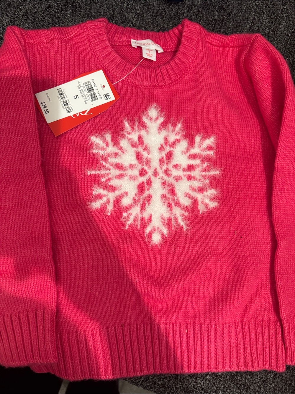 Holiday Snowflake Crewneck Sweater - Pink